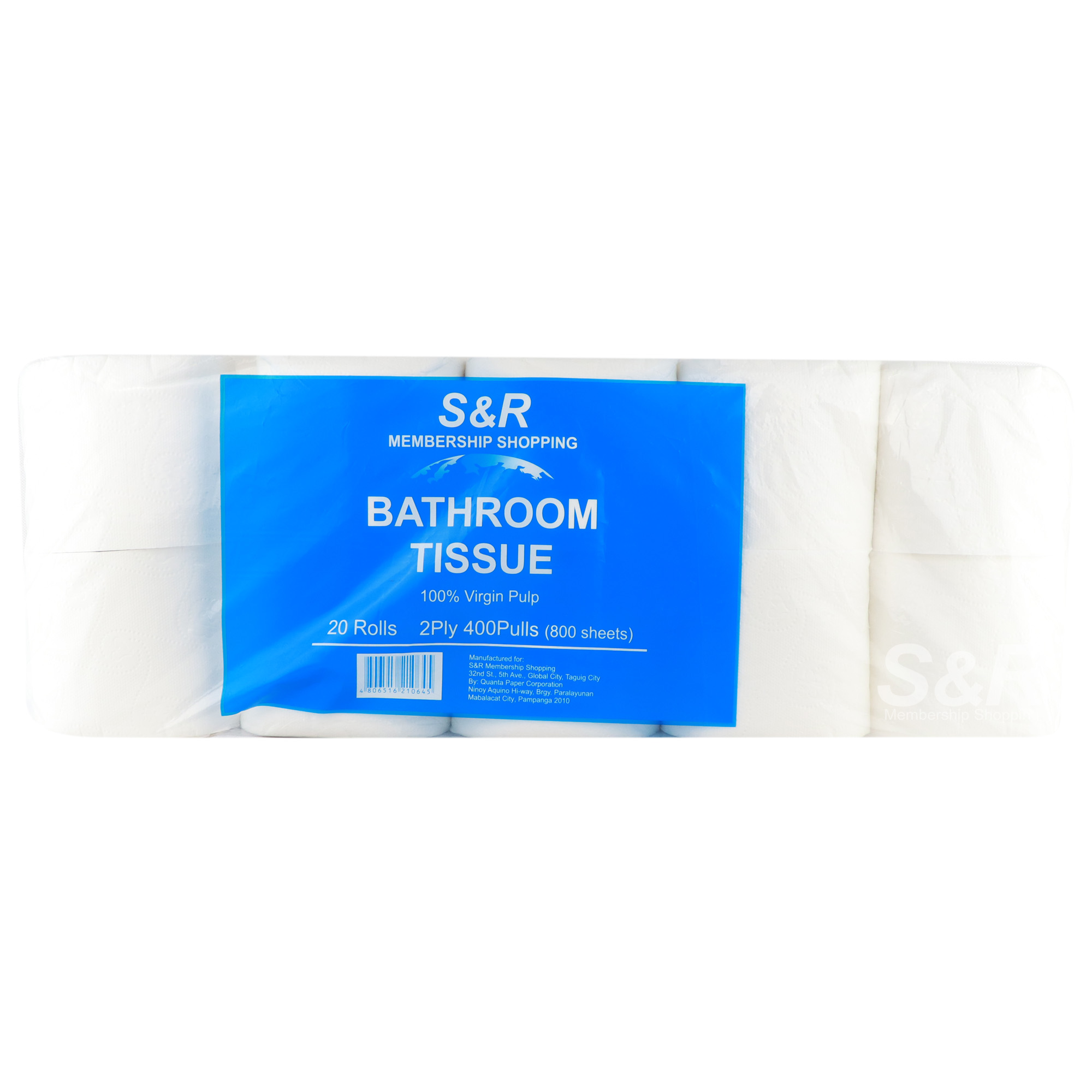 S&R Bathroom Tissue 2-Ply 100% Virgin Pulp 20 rolls